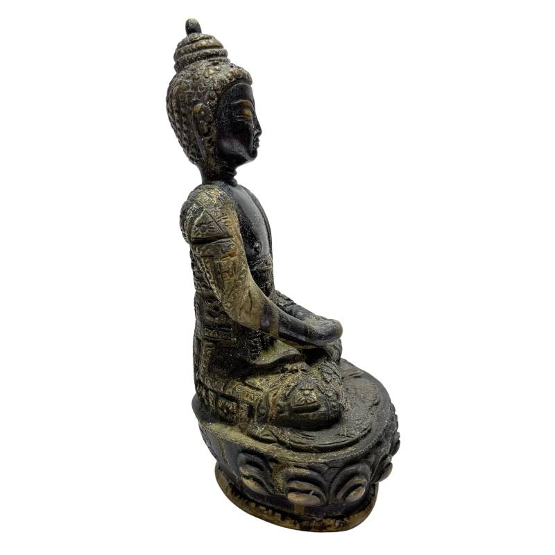Nepalesisches Meditations-Buddha-Paar mit Abhaya-Mudra und Lotusbasis