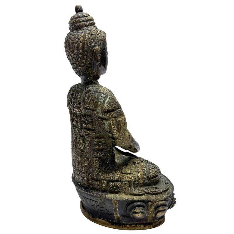 Nepalesisches Buddha-Paar aus feuervergoldeter Bronze im traditionellen Newar-Stil