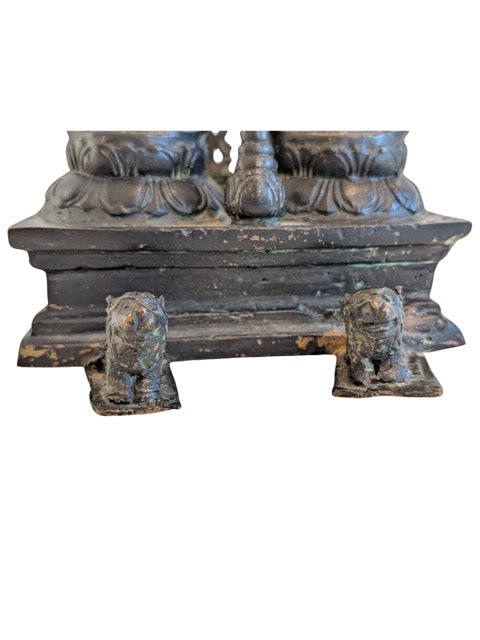 Bronzene Shiva- und Parvati-Figuren aus Nepal mit tiefer Patina und überzeugendem Alter