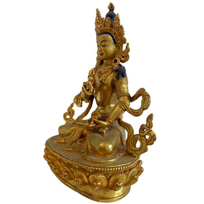 Nepalesisch vergoldete bronzene Tara‑Statue mit serenem Ausstrahl