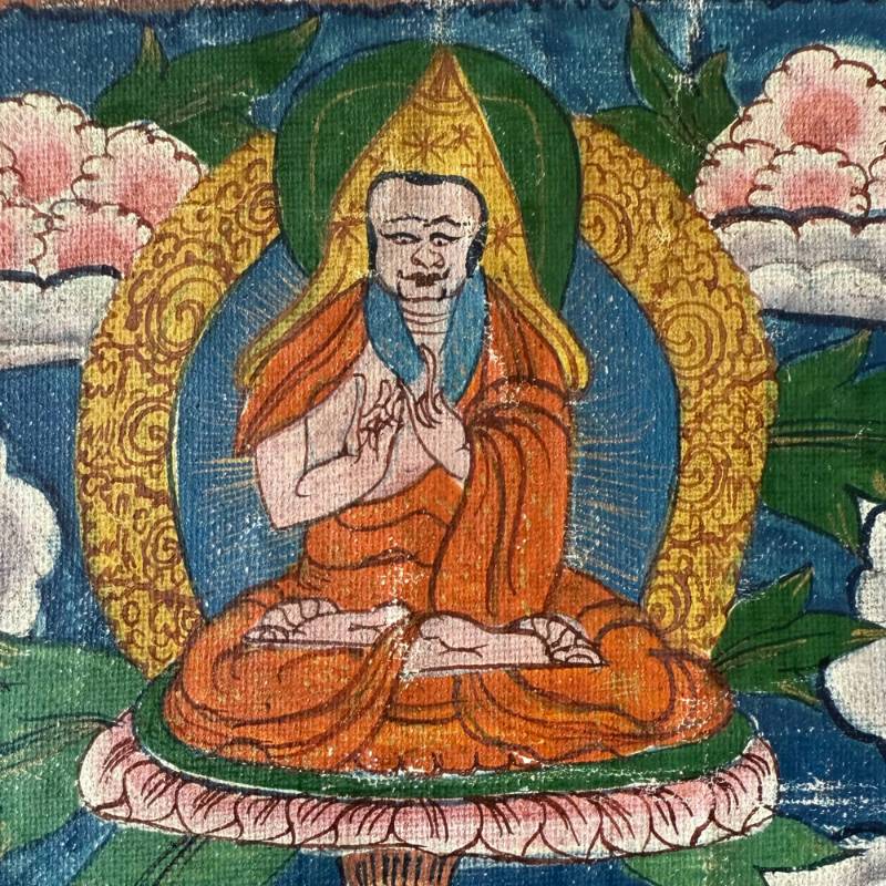 Nepalesisches Andachts-Thangka mit buddhistischer Darstellung