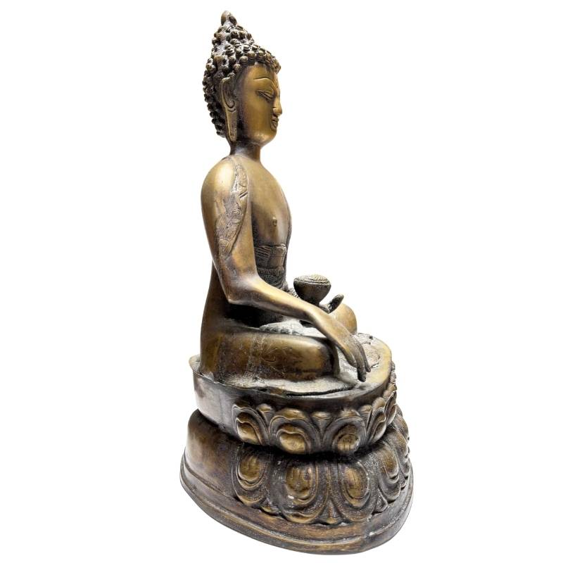 Feuervergoldeter nepalesischer Buddha, gefertigt in der Newar-Tradition des Kathmandu-Tals