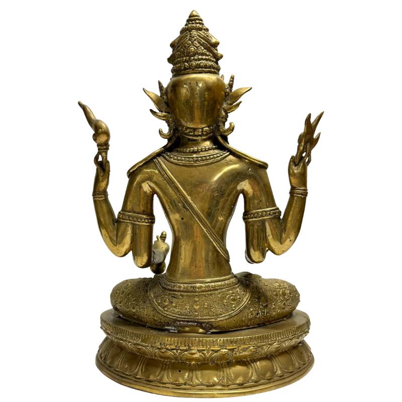 Nepalesischer Avalokiteshvara-Bodhisattva aus Bronze mit natürlicher Patina