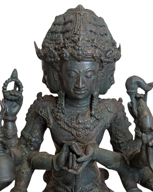 Alte indonesische Brahma-Bronzestatue