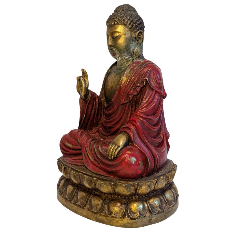 Alter asiatischer Bronzebuddha in Abhaya Mudra