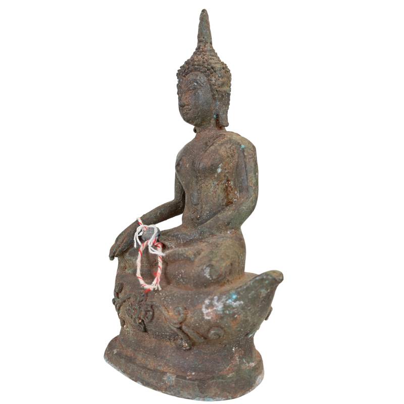 Alter Buddha aus Bronze aus Thailand mit originaler Patina