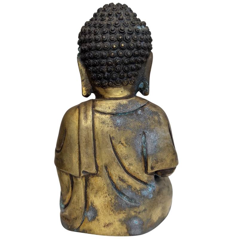 Alte chinesische Bronzestatue eines sitzenden Buddha