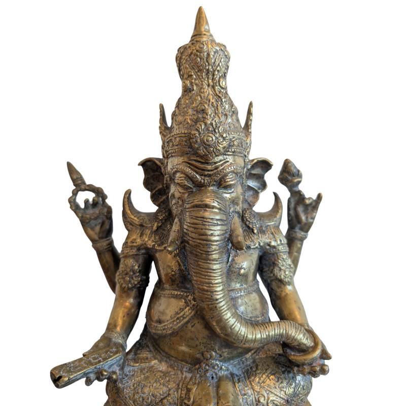 Alter Ganesha mit Buddha in der Krone aus Südostasien