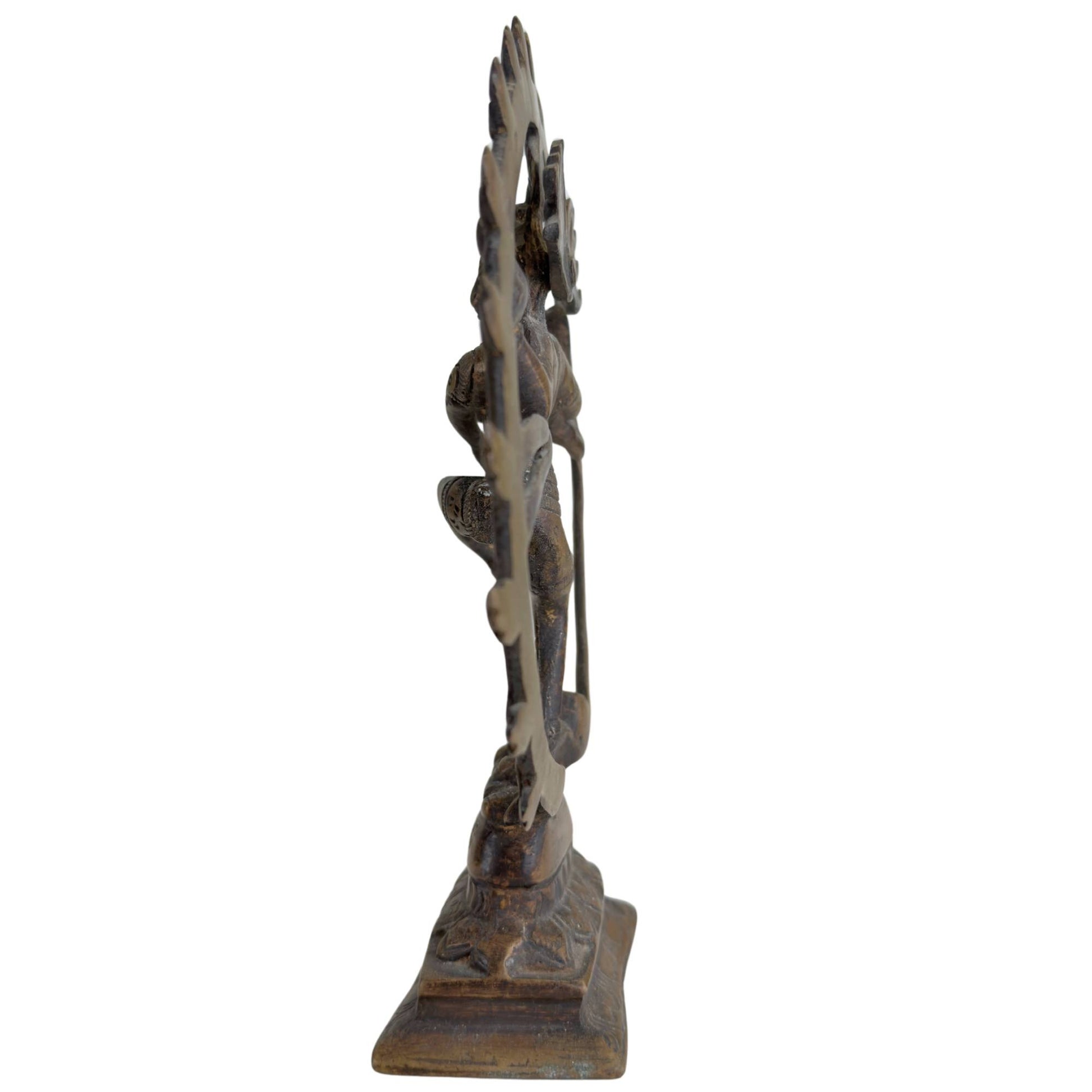 Antike indische Shiva-Skulptur aus Bronze mit heiterem Aussehen