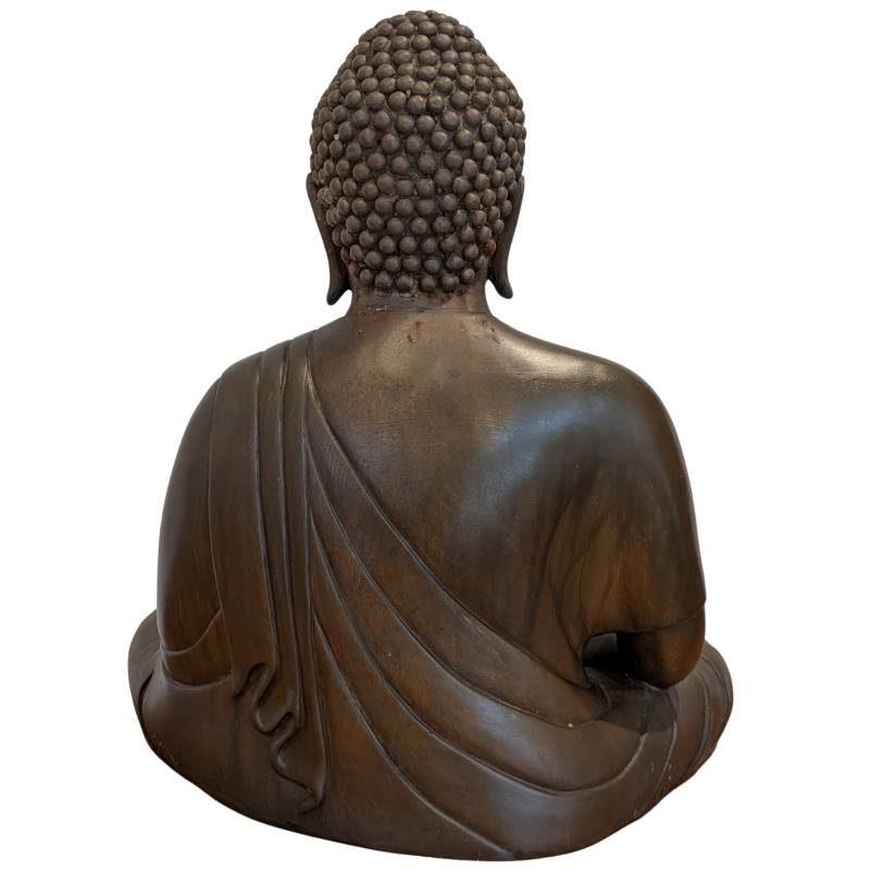 Alte japanische sitzende Buddha-Statue aus Bronze als Tempelstatue