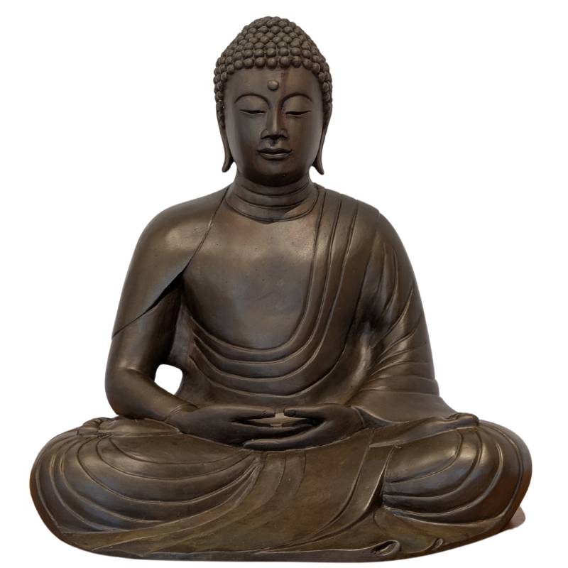 Alte japanische XL bronzene sitzende Buddha in Kamakura‑Stil