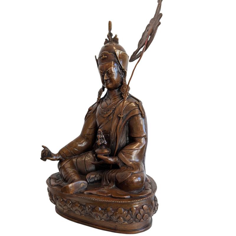 Padmasambhava Guru Rinpoche Statue in Bronze aus Tibet, Vajrayana-Buddhismus