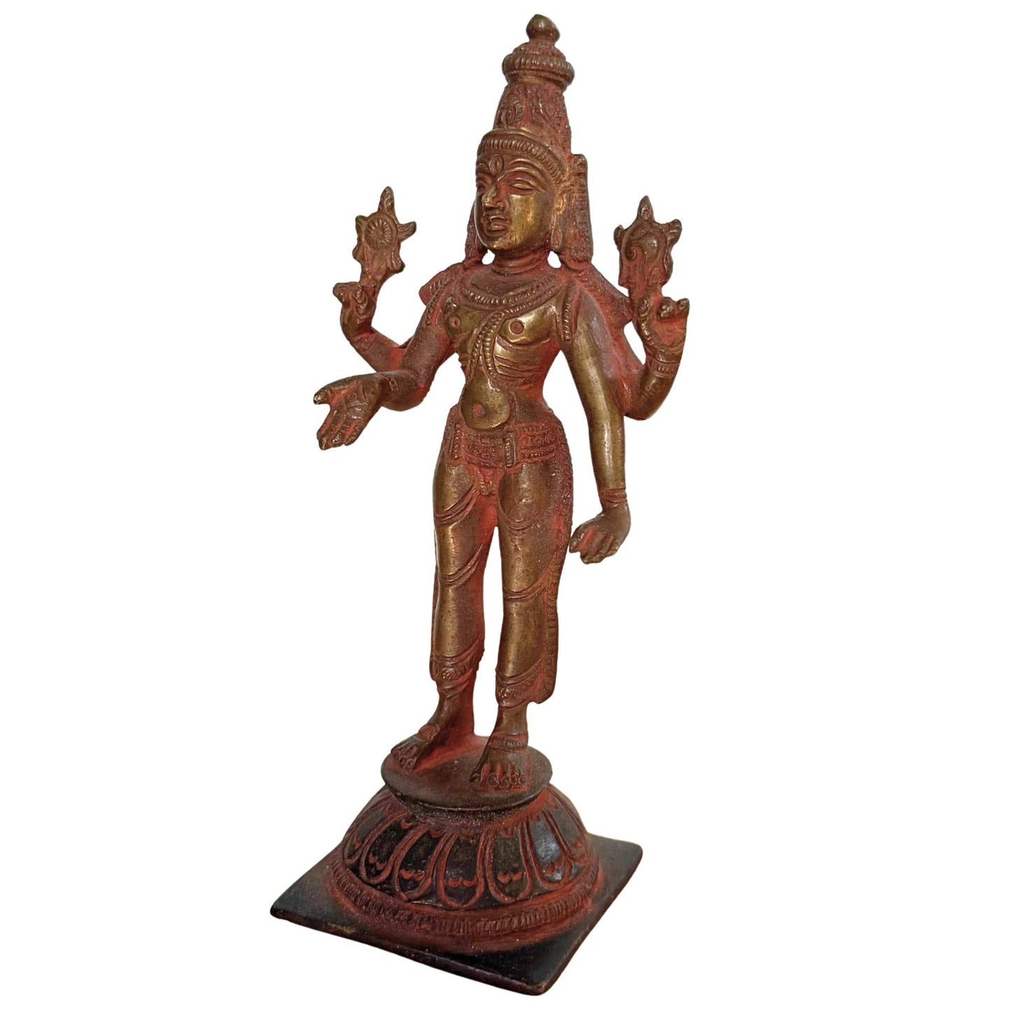 Antike Vishnu-Statue aus hochwertiger Panchaloha-Kupferlegierung