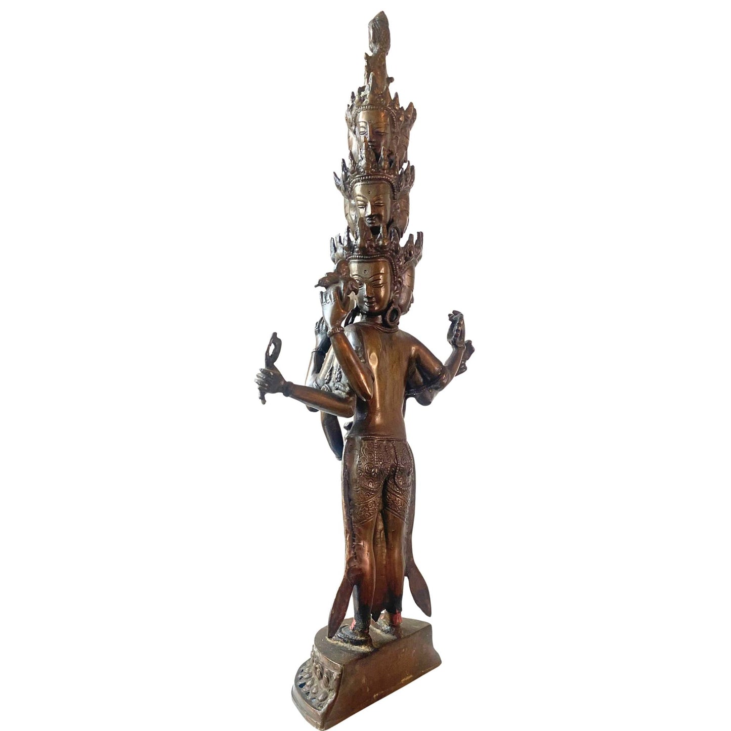 Detailliertes Profil einer buddhistischen Gottheit aus Bronze