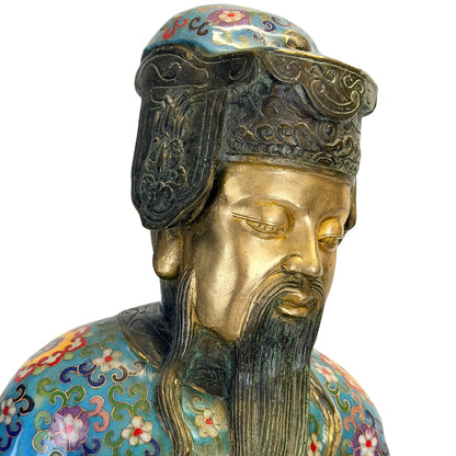 Portret van Lü Dongbin met formele hoofdtooi en lange baard