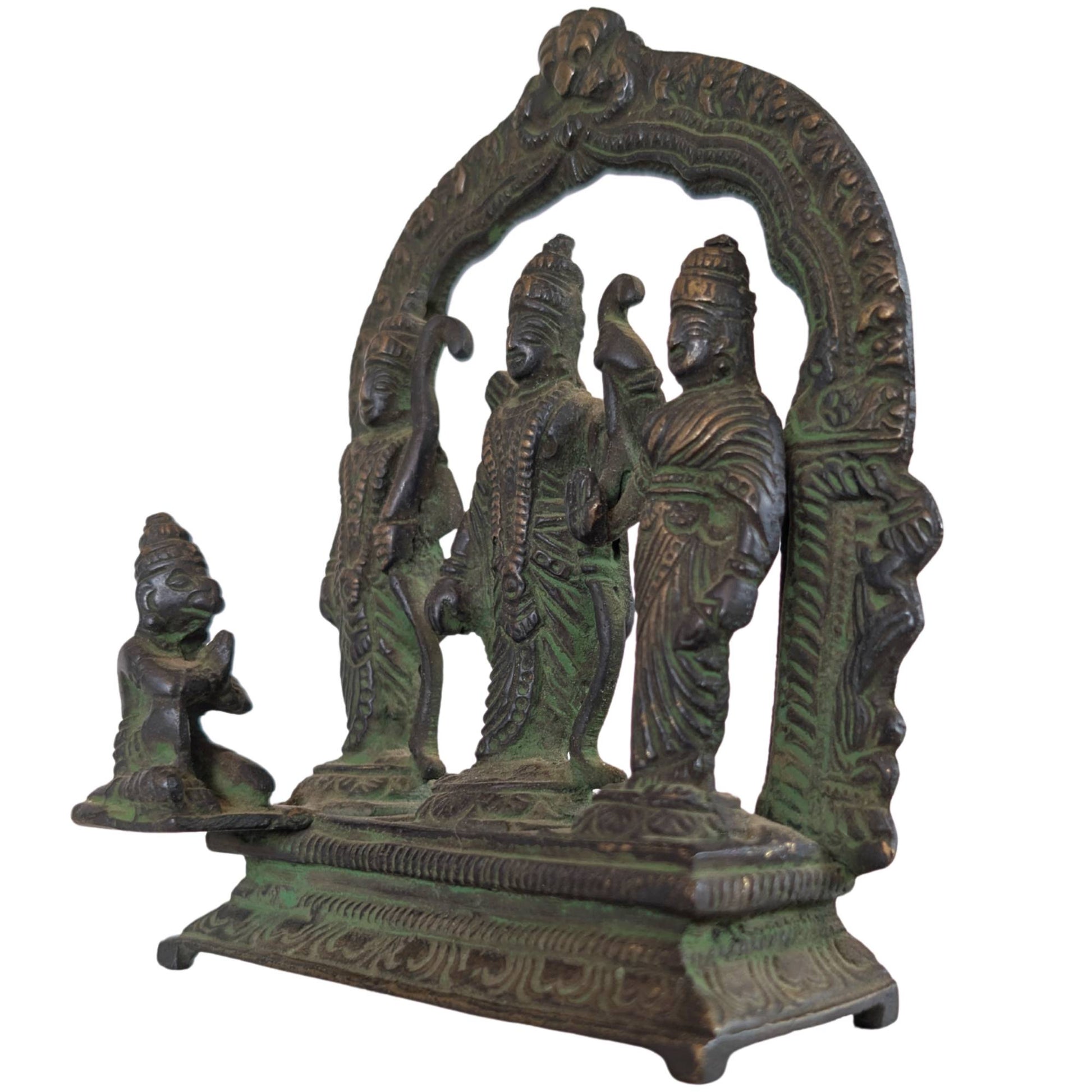 Detaillierter Prabhavali-Bogen des Ram Darbar-Altarbildes