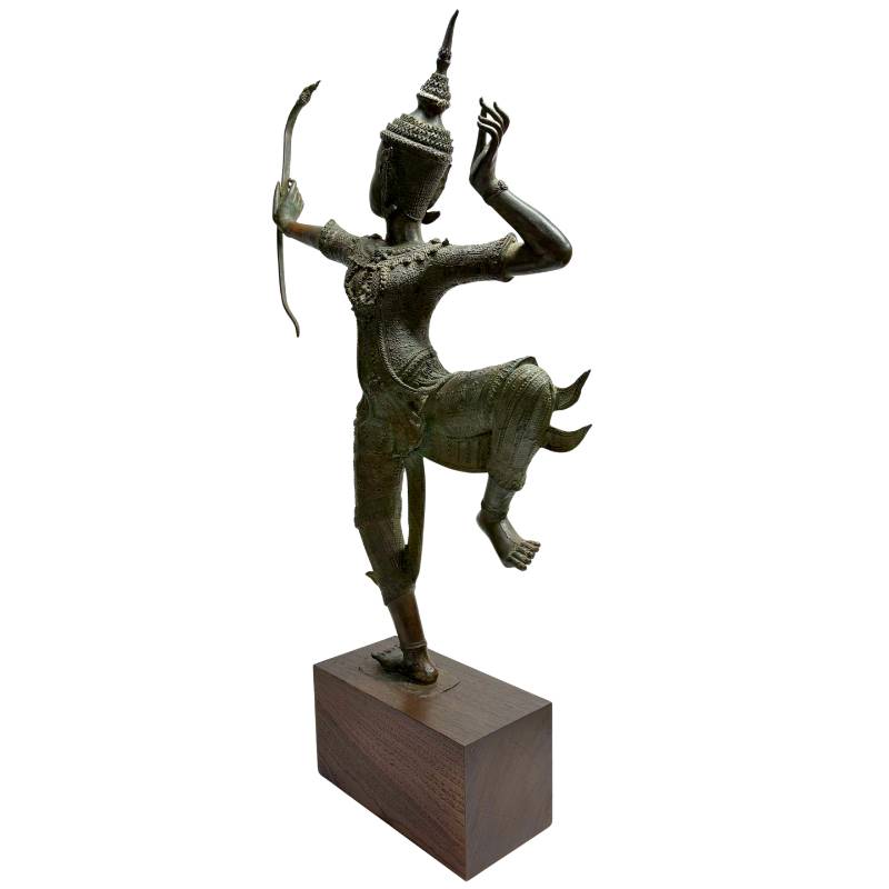 Thailändische Bronzestatue, inspiriert von der Kunst des Ramakien-Hofes, mit raffinierten Details