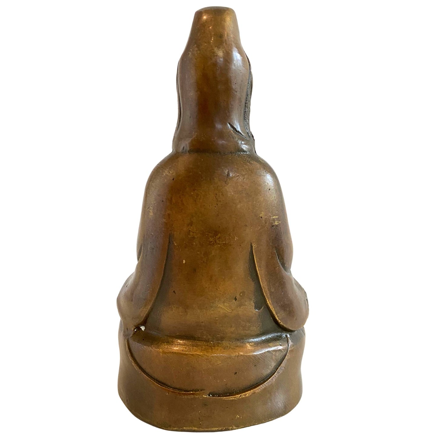 Rückseite einer Guanyin-Skulptur aus massiver Bronze, Vintage, China