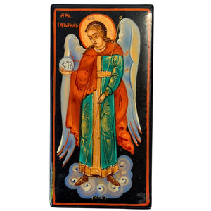 Russische Palekh-Lackdose mit Erzengel Gabriel – Handbemalt