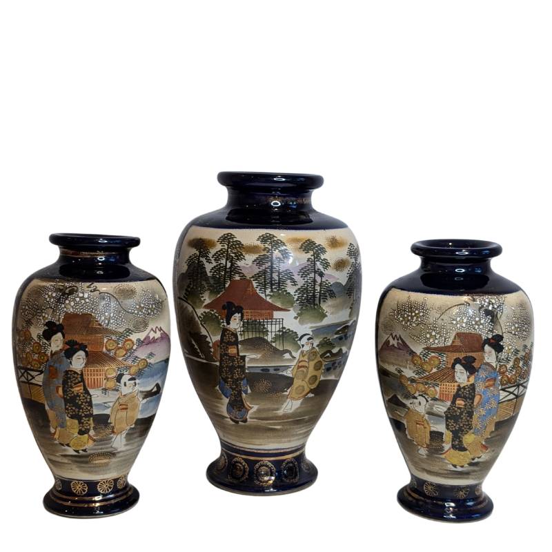 Japan Meiji-Periode Satsuma Vasen Geisha 1stbuddha