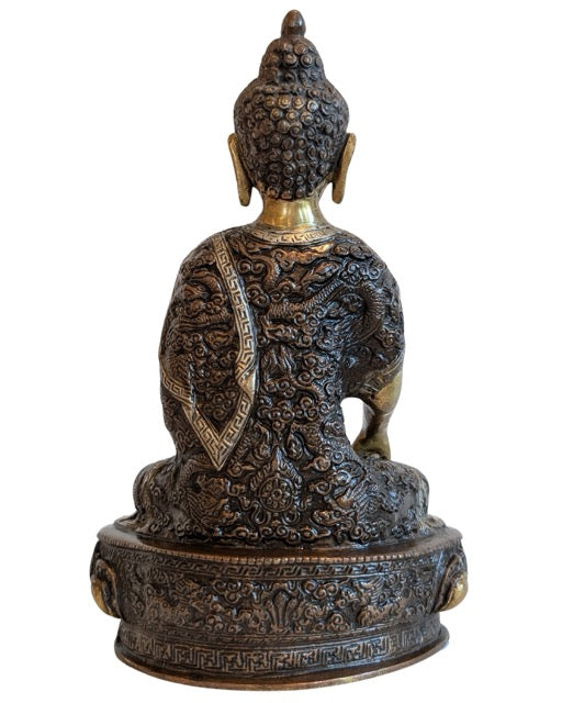 Traditioneller nepalesischer Shakyamuni-Buddha aus vergoldeter Bronze