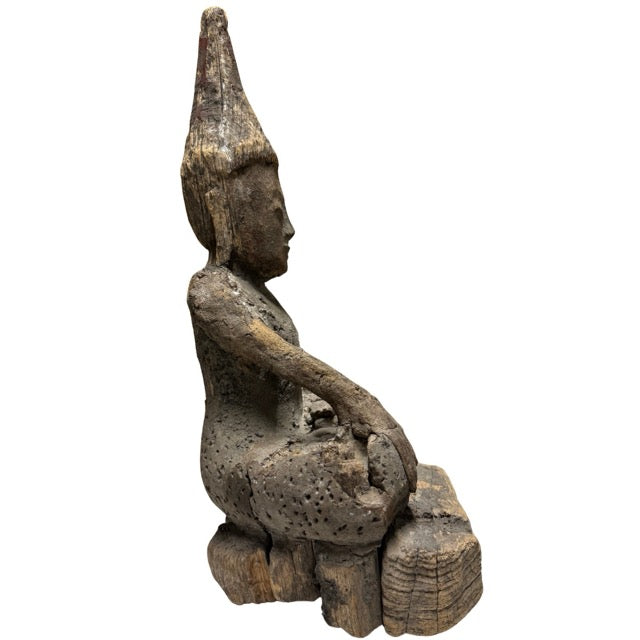 Shan-Buddha-Statue aus dem 18. bis 19. Jahrhundert mit authentischen Altersspuren