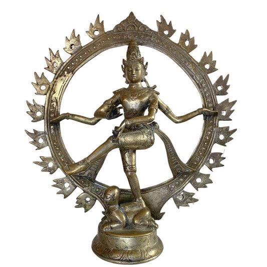 Bronzene Shiva Nataraja-Statue aus Ladakh, 33,5 cm hoch.