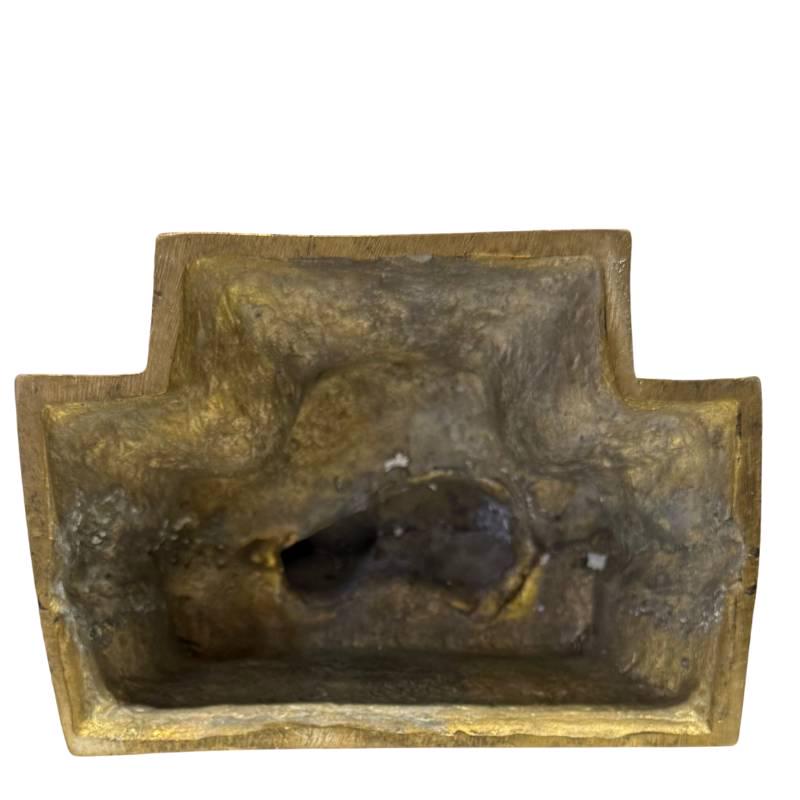 Patina und Gebrauchsspuren der Bronzestatue von Shiva Nataraja, Südindien