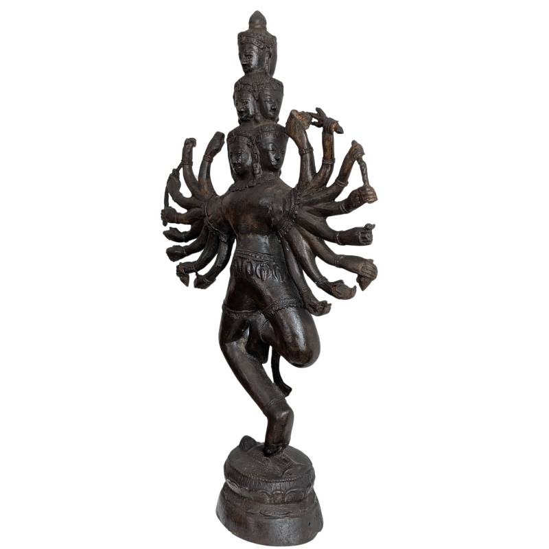 Shiva Nataraja mit mehreren Armen, Bronzestatue Südostasien