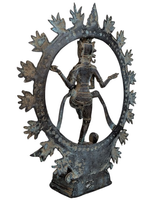 Antike, andächtige Bronzestatue von Shiva Nataraja