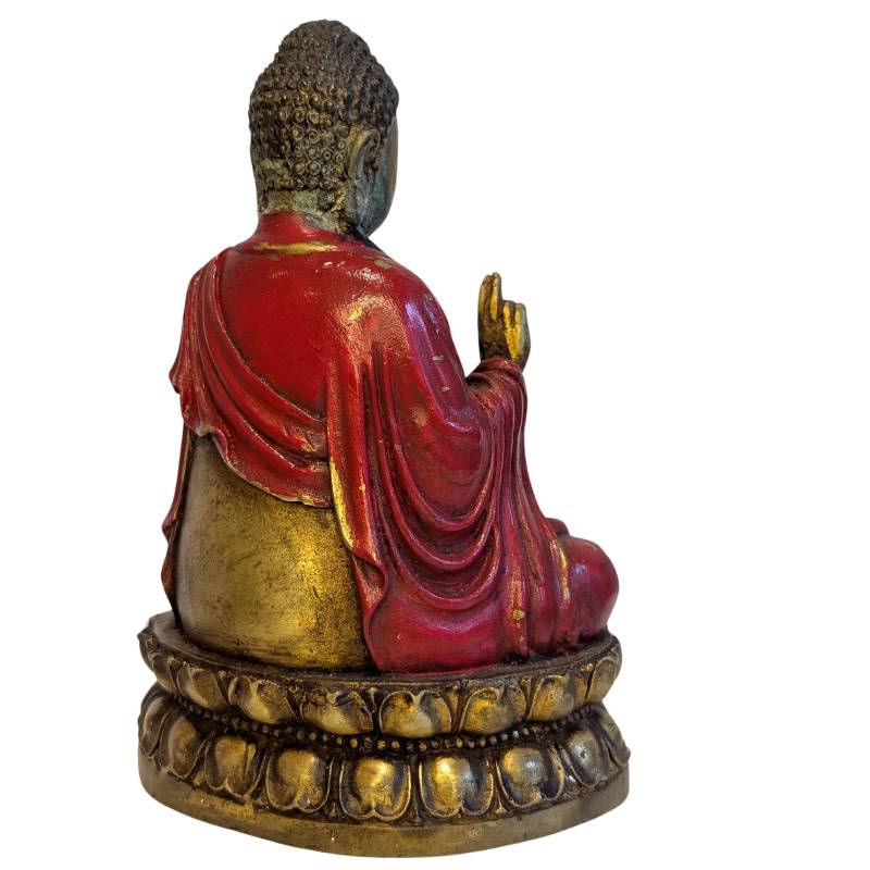 Chinesisch-buddhistischer Buddha aus Bronze, ca. 1900 im Abhaya Mudra