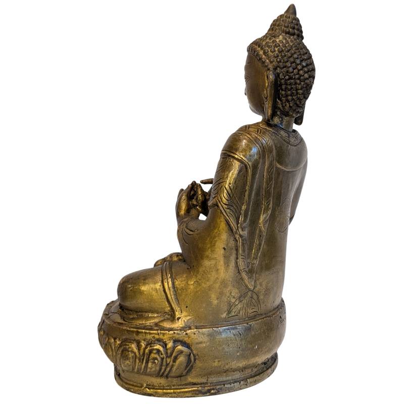 Sino-tibetische Buddha-Statue aus Bronze mit Dharmachakra-Mudra
