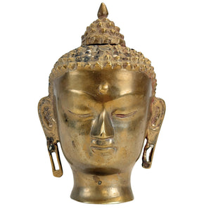 Bronzener Buddhakopf, nepalesisch-himalayisch inspiriert