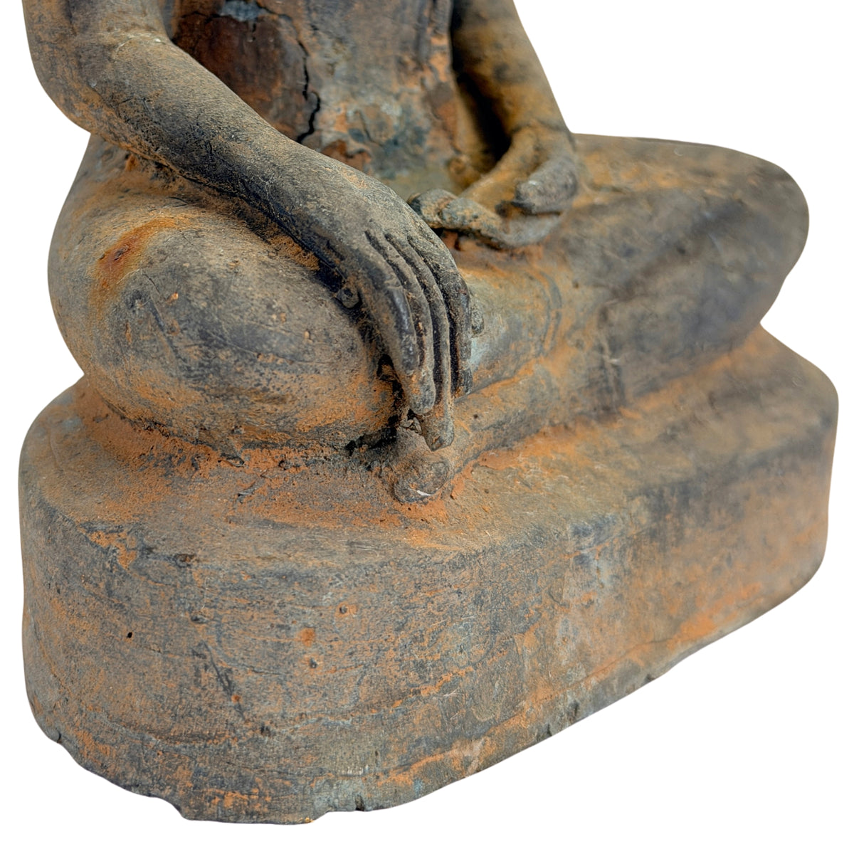 Antiker vergoldeter Bronze-Buddha der Ayutthaya-Zeit, Thailand, 17.–frühes 18. Jh., SKU 740 – Ansicht 6