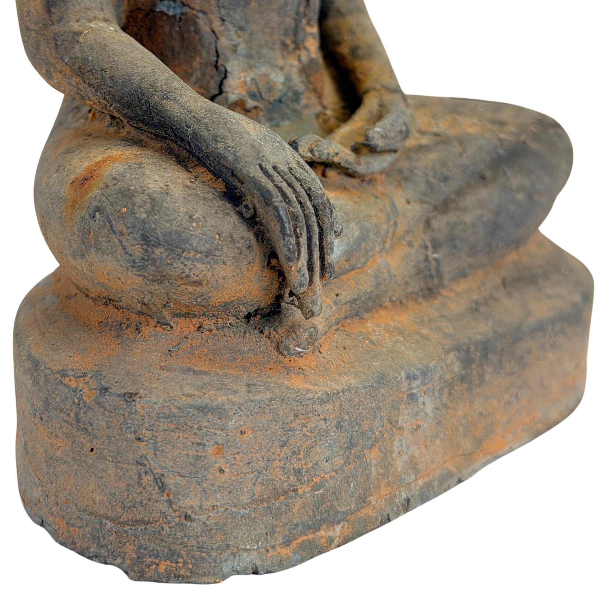 Antiker vergoldeter Bronze-Buddha der Ayutthaya-Zeit, Thailand, 17.–frühes 18. Jh., SKU 740 – Ansicht 6