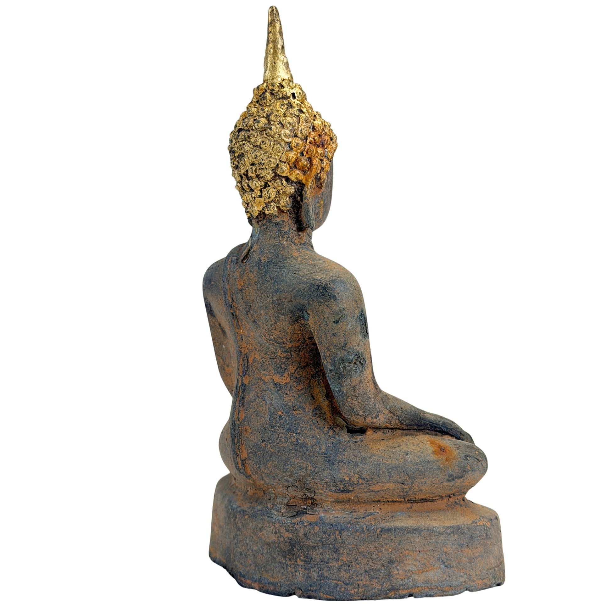 Antiker vergoldeter Bronze-Buddha der Ayutthaya-Zeit, Thailand, 17.–frühes 18. Jh., SKU 740 – Ansicht 9