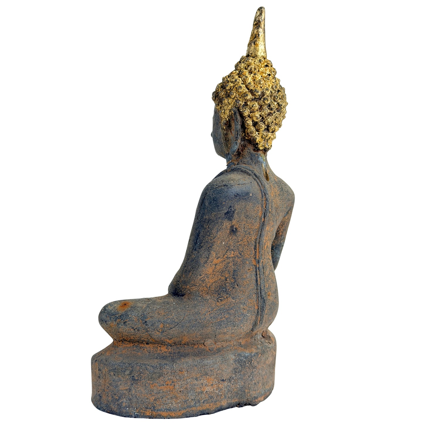 Antiker vergoldeter Bronze-Buddha der Ayutthaya-Zeit, Thailand, 17.–frühes 18. Jh., SKU 740 – Ansicht 11