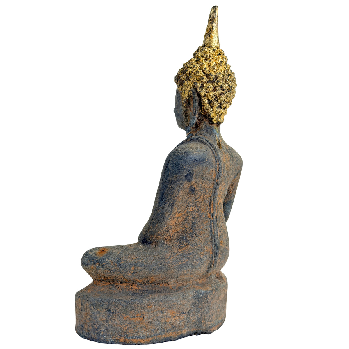 Antiker vergoldeter Bronze-Buddha der Ayutthaya-Zeit, Thailand, 17.–frühes 18. Jh., SKU 740 – Ansicht 11