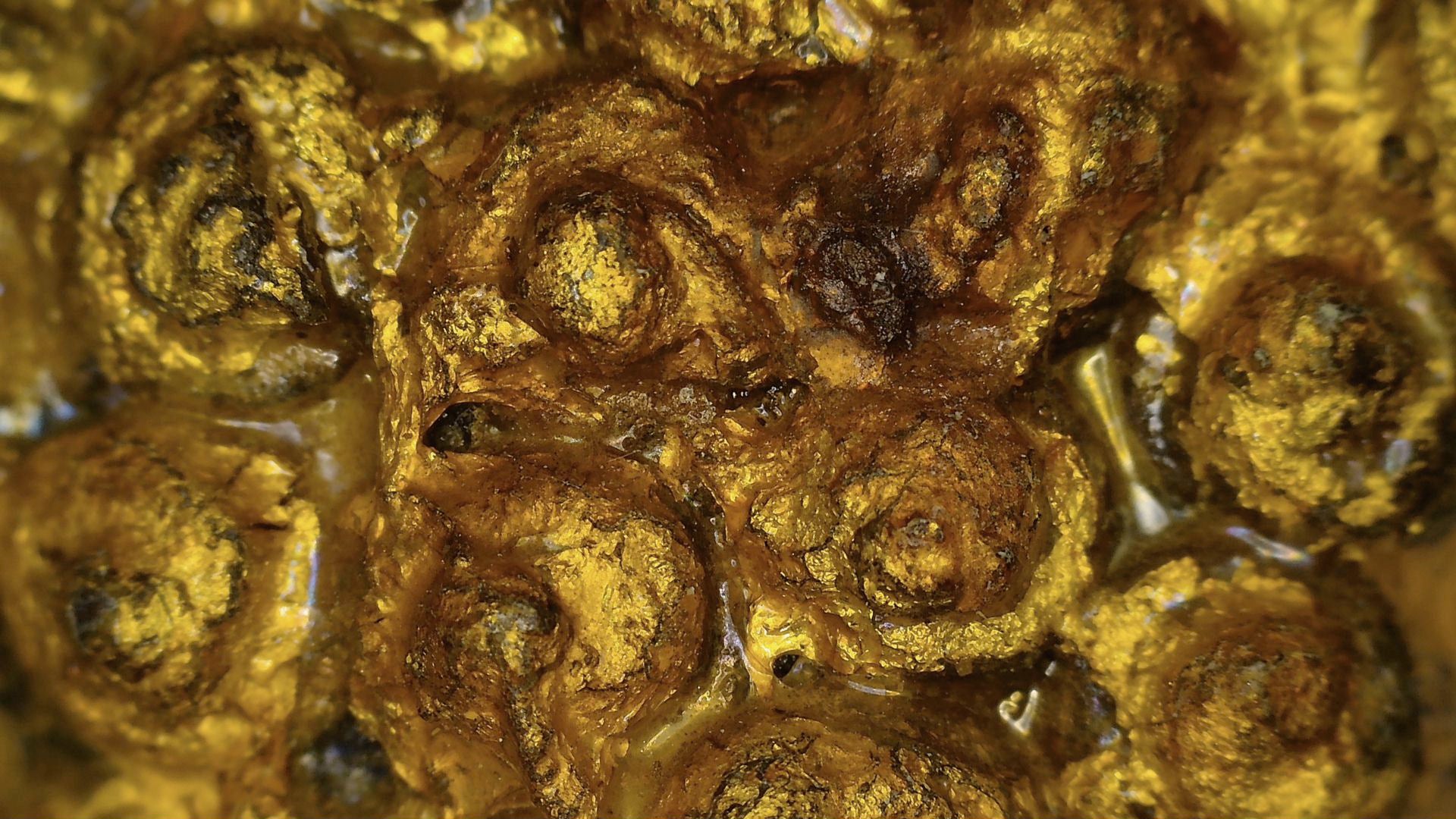 Makrodetail von Vergoldung, lackartigem Grund, Patina und Zustand des Ayutthaya-Buddha, SKU 740 – Detail 3