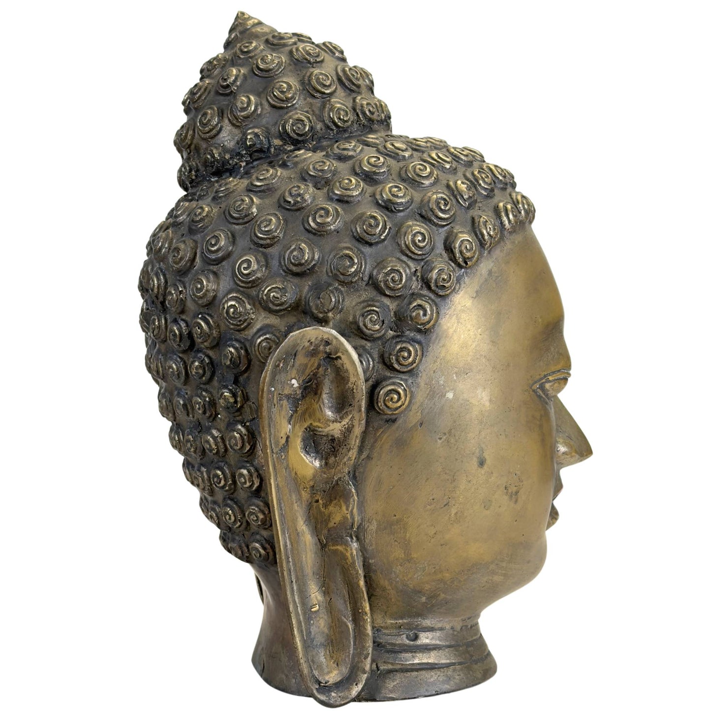 Spiritueller Buddha-Kopf aus Bronze für Meditation und Inneneinrichtung
