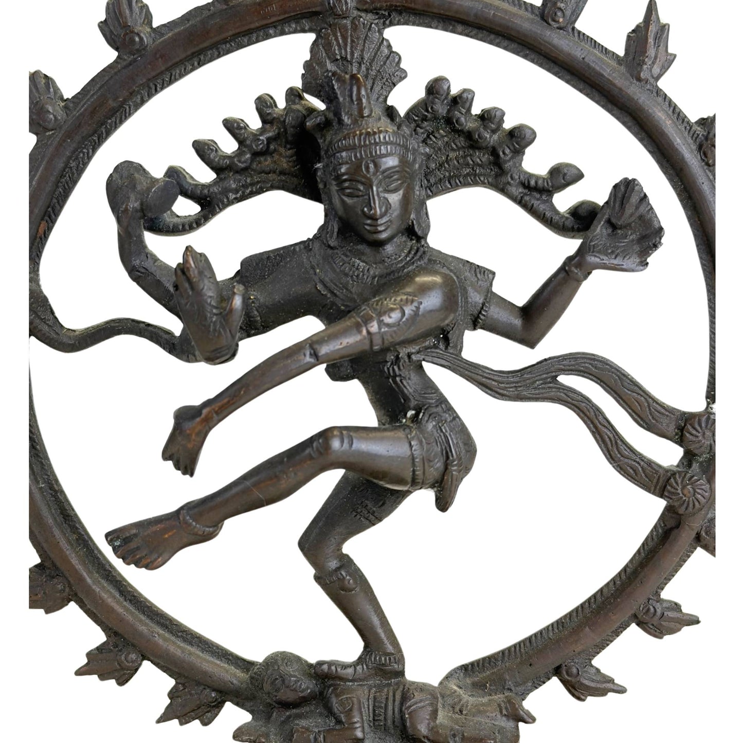 Spirituelles hinduistisches Bronzekunstobjekt aus Indien für Meditation, Yogaraum oder Altar