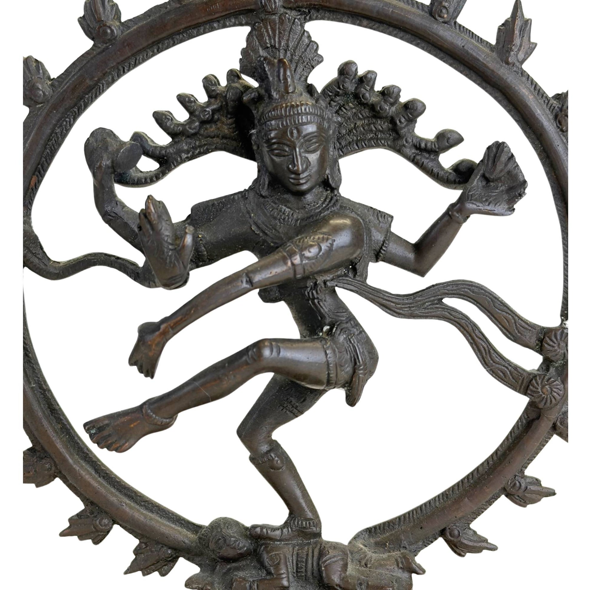 Spirituelles hinduistisches Bronzekunstobjekt aus Indien für Meditation, Yogaraum oder Altar