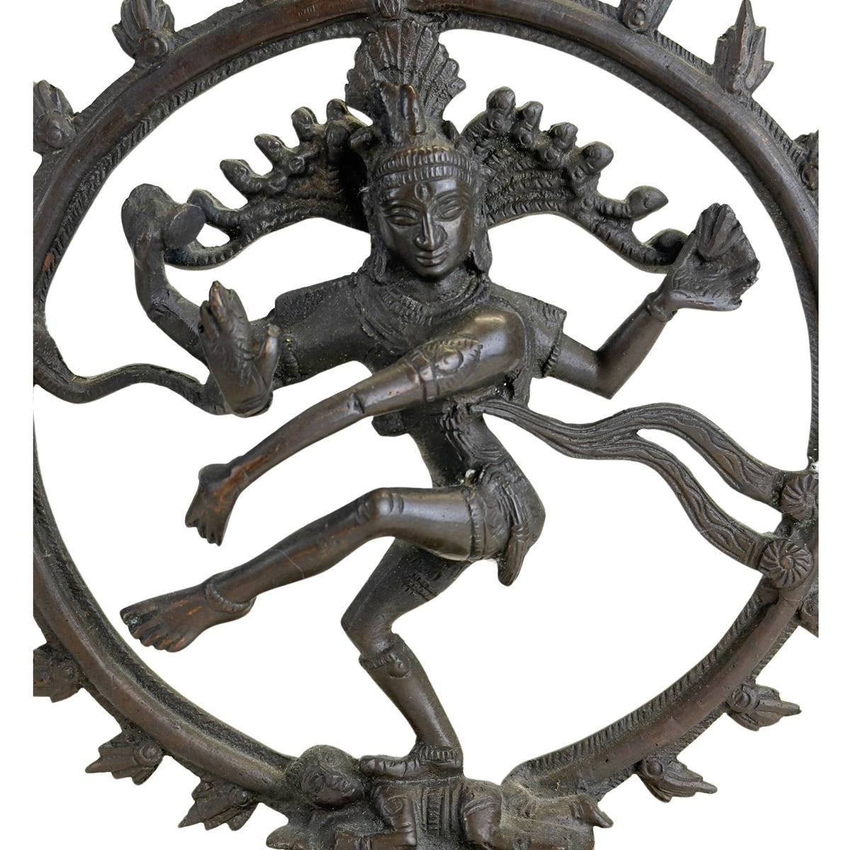 Spirituelles hinduistisches Kunstobjekt aus Bronze aus Indien für Meditation, Yoga‑Raum oder Altar