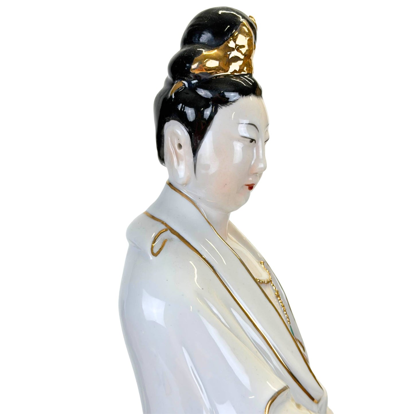 Große Porzellanstatue, geeignet für einen spirituellen Altar oder ein Sideboard.
