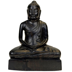 Meditierender Holz-Buddha aus Sri Lanka – Dhyana Mudra – Mitte 20. Jh. – Los 757