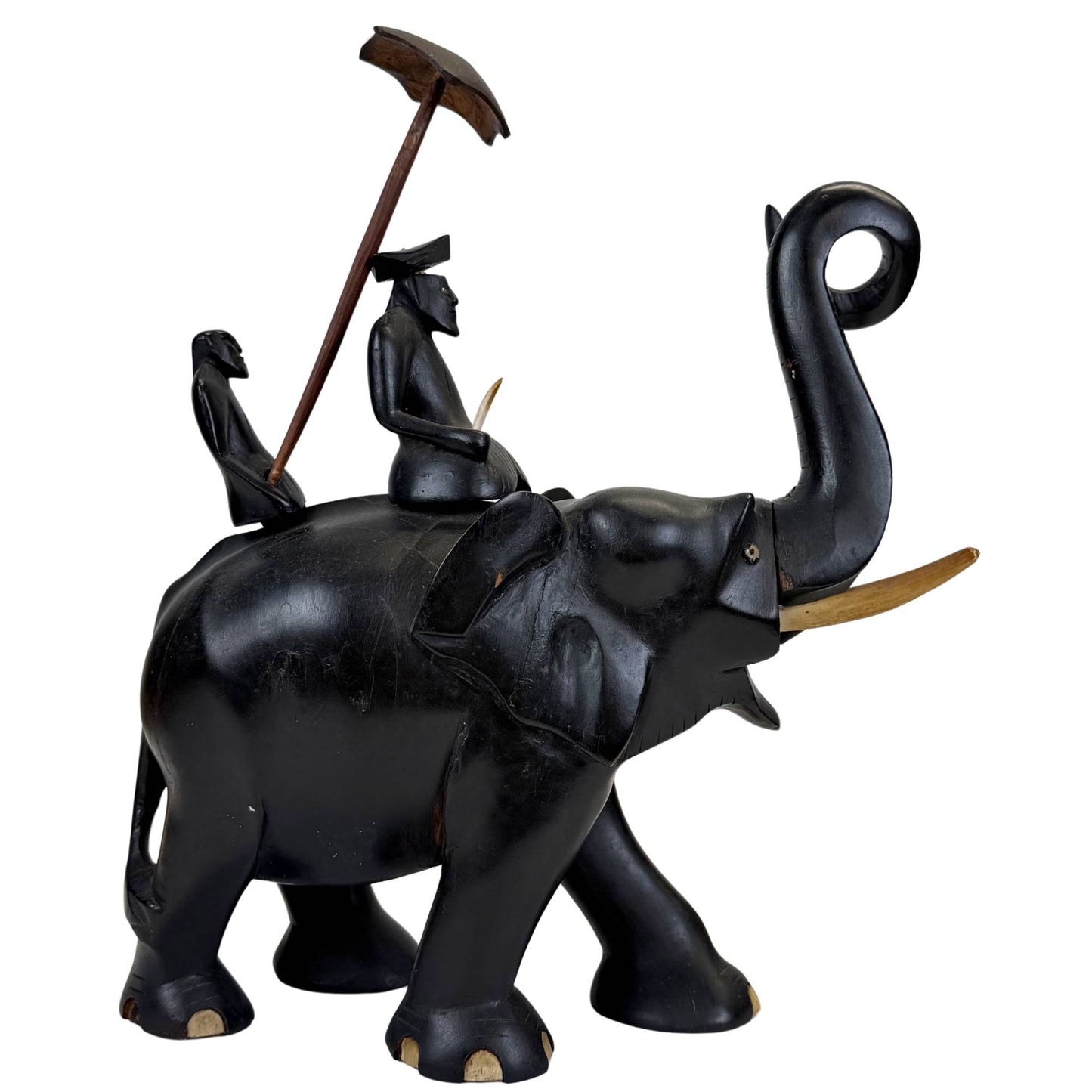 Koloniale Elefantenstatue aus Ebenholz aus Sri Lanka