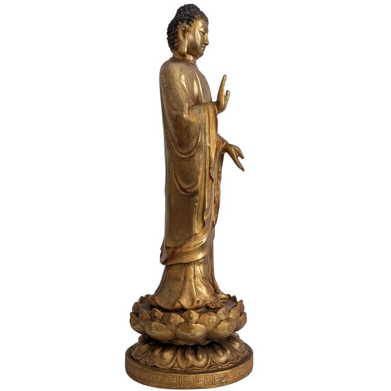 Stehender Buddha aus vergoldeter Bronze aus China