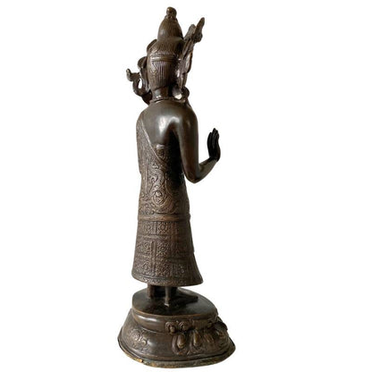 stehende bronzene Buddha‑Statue Dipankara