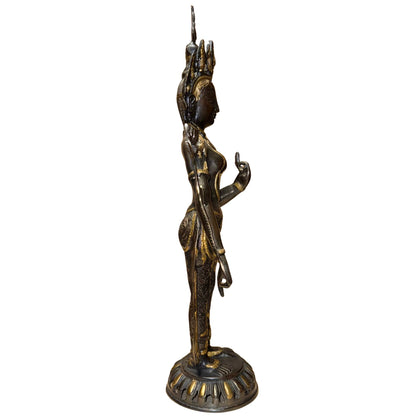 Stehende Tara im Nepal‑Tibet‑Stil aus Bronze mit spirituellem Ausstrahlen