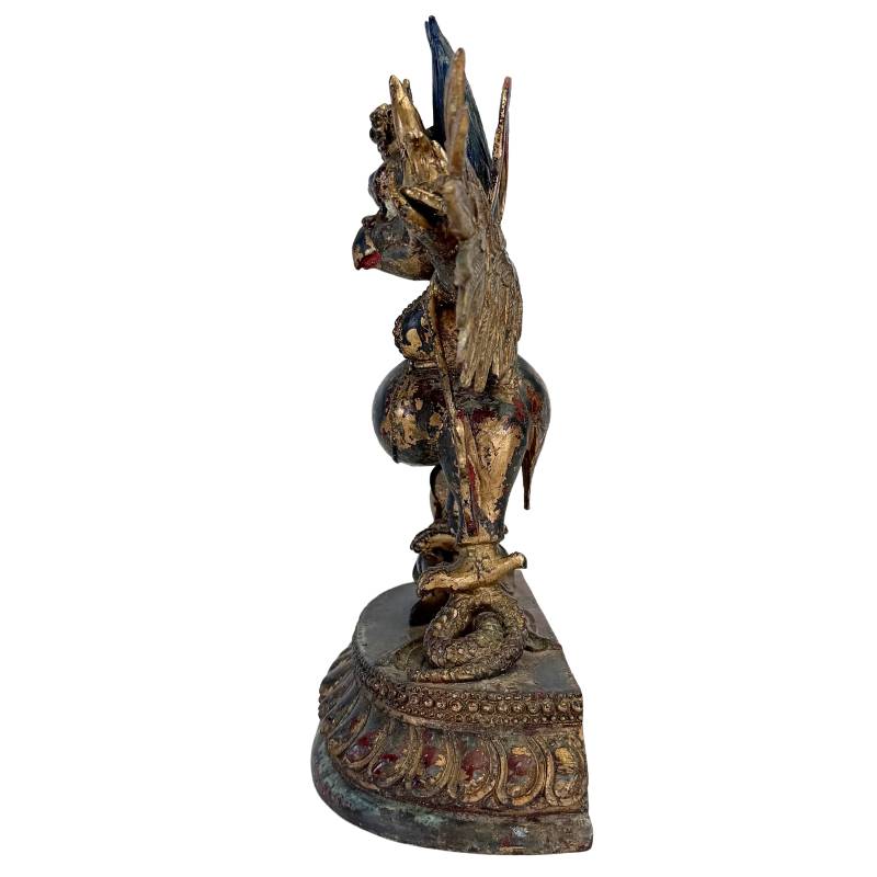 Tantrischer Garuda aus Bronze als Schutzfigur